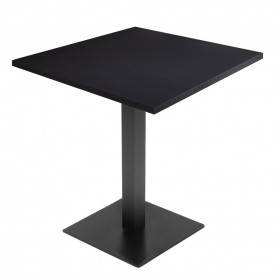 Table de restaurant avec base ronde en fonte avec plateau carré