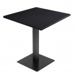 Table de restaurant avec base ronde en fonte avec plateau carré