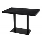 Table de restaurant avec base ronde en fonte avec plateau carré
