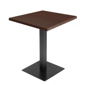 Table de restaurant avec base ronde en fonte avec plateau carré