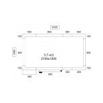 Chambre froide positive - 2100 x 1200 x 2010 - 3.7 m³ - Classe T