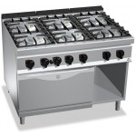 Fourneau 5  feux gaz sur four éléctrique GN1/1 GASTROMASTRO SPAIN