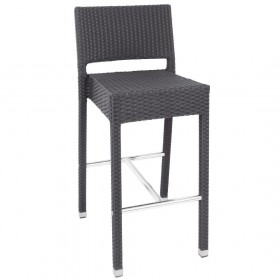 Chaises en rotin bar anthracite avec accoudoirs