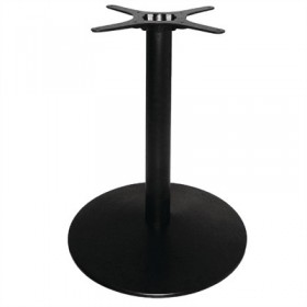 Table de restaurant avec base ronde en fonte avec plateau carré