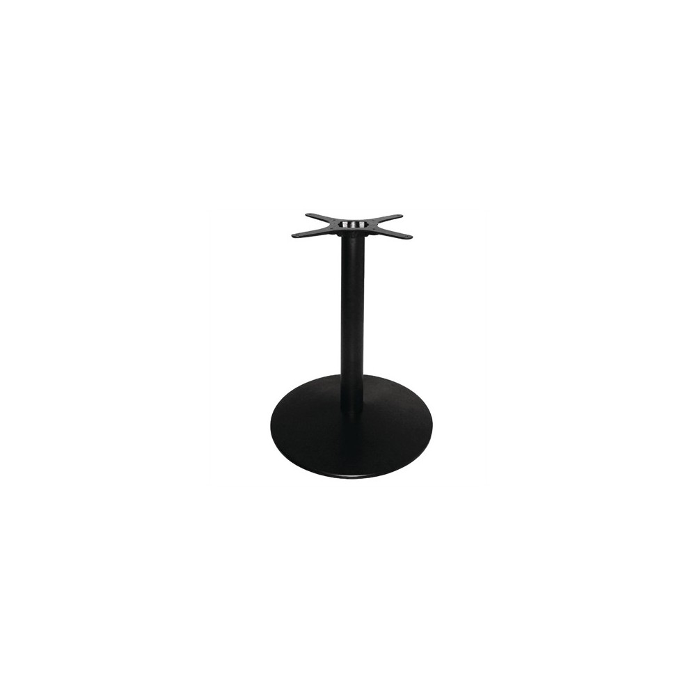 Table de restaurant avec base ronde en fonte avec plateau carré Table de restaurant avec base ronde en fonte avec plateau carré