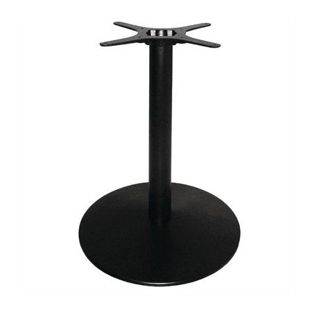 Table de restaurant avec base ronde en fonte avec plateau carré