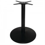 Table de restaurant avec base ronde en fonte avec plateau carré