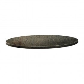Table de restaurant avec base ronde en fonte avec plateau carré