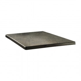 Table de restaurant avec base ronde en fonte avec plateau carré