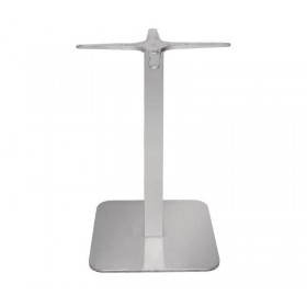 Table de restaurant avec base ronde en fonte avec plateau carré