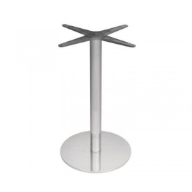 Table de restaurant avec base ronde en fonte avec plateau carré