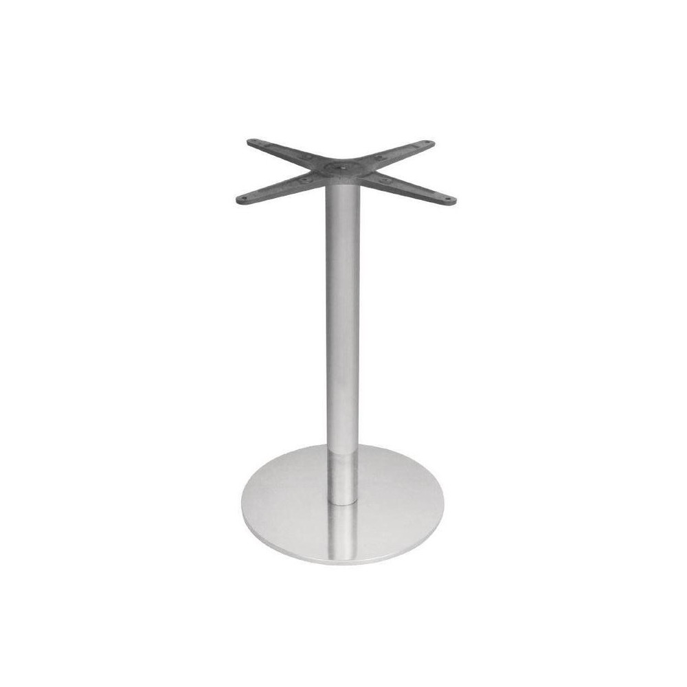 Table de restaurant avec base ronde en fonte avec plateau carré Table de restaurant avec base ronde en fonte avec plateau carré