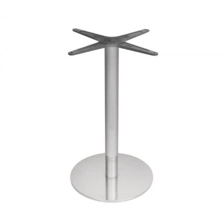 Table de restaurant avec base ronde en fonte avec plateau carré