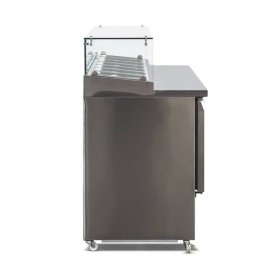 Meuble à pizza - Garantie 2 ans - Paiement 4X - 387 L - 3 portes + roulettes - 7 x GN 1/3 - Classe N
