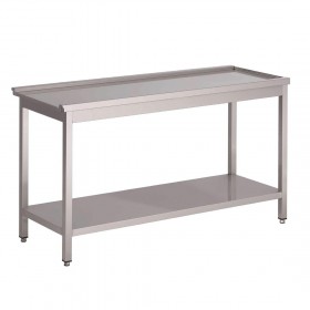 Table de sortie en inox - Egouttoir 800 mm pour lave-vaisselle capot