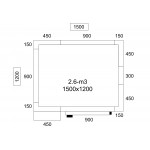 Chambre froide positive - 1500 x 1200 x 2010 - 2.6 m³ - Classe T