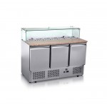 Meuble à pizza - Garantie 2 ans - Paiement 4X - 387 L - 3 portes + roulettes - 7 x GN 1/3 - Classe N