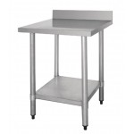 Table inox adossée - Paiement 4X - AISI 430 - 600 (L) x 600 (P) x 900 (H) mm