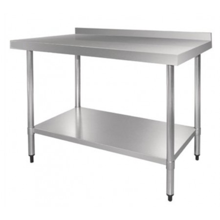 Table inox adossée - AISI 430 -  1200 (L) x 700 (P) x 900 (H) mm