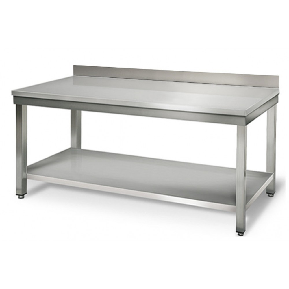 Table inox adossée - 2000 (L) x 600 (P) x 900 (H) mm Table inox adossée - 2000 (L) x 600 (P) x 900 (H) mm