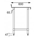 Table inox adossée - Paiement 4X - AISI 430 - 900 (L) x 600 (P) x 900 (H) mm
