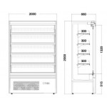 Vitrine murale noire/bleu 1230 x 725 x 1900