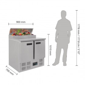 Saladette  refrigeree 2 portes GN 1/1, 240 litres