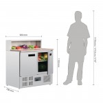 Meuble pizza - 288 L - 5 x GN 1/6 - Garantie 2 ans - Paiement 4X - 2 portes - Classe N