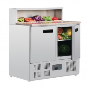 Meuble pizza - 288 L - 5 x GN 1/6 - Garantie 2 ans - Paiement 4X - 2 portes - Classe N