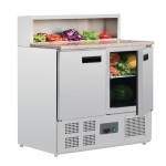 Meuble pizza - 288 L - 5 x GN 1/6 - Garantie 2 ans - Paiement 4X - 2 portes - Classe N