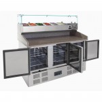 Meuble à pizza - Paiement 4X - Garantie 2 ans - 3 portes - 6 x GN 1/4 - Classe N