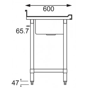 Plonge inox -Paiement 4X-  AISI 304 - 1000 (L) x 600 (P) x 900 (H) mm