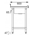 Plonge inox -Paiement 4X-  AISI 304 - 1000 (L) x 600 (P) x 900 (H) mm
