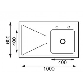 Plonge inox - Paiement 4X - AISI 304 - 1000 (L) x 600 (P) x 900 (H) mm