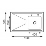 Plonge inox - Paiement 4X - AISI 304 - 1000 (L) x 600 (P) x 900 (H) mm