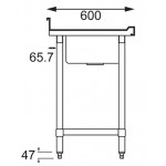 Plonge inox - Paiement 4X - AISI 304 - 1000 (L) x 600 (P) x 900 (H) mm