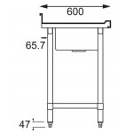 Plonge inox - Paiement 4X - AISI 304 - 1200 (L) x 600 (P) x 900 (H) mm - Avec égouttoir - Bac à droite