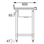 Plonge inox double bac - AISI 304 - 1800 (L) x 600 (P) x 900 (H) mm