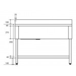 Plonge inox - AISI 304 - 1000 (L) x 600 (P) x 850 (H) mm