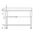 Plonge inox - AISI 304 - 1200 (L) x 700 (P) x 970 (H) mm - Avec égouttoir - 1 bac à gauche