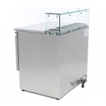Meuble pizza - Paiement 4X - 2 portes - 5 x GN 1/6 vitrés - Classe N