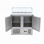 Meuble pizza - Paiement 4X - 2 portes - 5 x GN 1/6 vitrés - Classe N