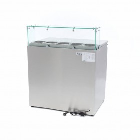 Meuble pizza - Paiement 4X - 2 portes - 5 x GN 1/6 vitrés - Classe N
