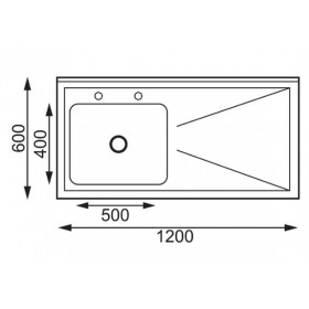 Plonge inox  -Paiement 4X- AISI 304 - 1200 (L) x 600 (P) x 900 (H) mm