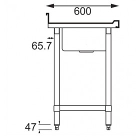 Plonge inox  -Paiement 4X- AISI 304 - 1200 (L) x 600 (P) x 900 (H) mm