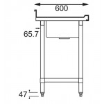 Plonge inox  -Paiement 4X- AISI 304 - 1200 (L) x 600 (P) x 900 (H) mm
