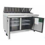 Meuble à pizza tropicalisé - 335 L - 2 portes + roulettes - 8 x GN 1/3 - Garantie 2 ans - Classe T