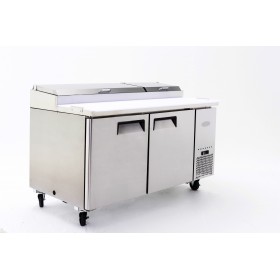 Meuble à pizza tropicalisé - 335 L - 2 portes + roulettes - 8 x GN 1/3 - Garantie 2 ans - Classe T