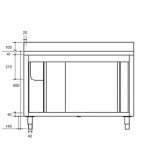 Plonge inox sur meuble - AISI 304 - 600 (L) x 700 (P) x 850 (H) mm