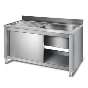 Plonge inox sur meuble - AISI 304 - 1200 (L) x 700 (P) x 850 (H) mm